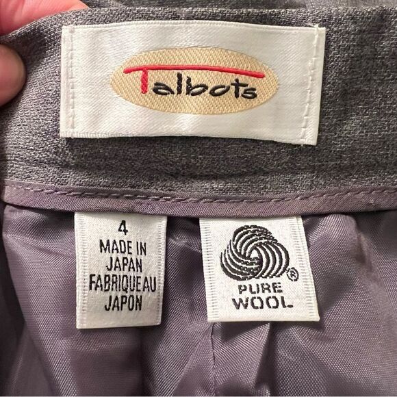 NWT Talbots 100% Wool High Waist Dress Pants | Grey Lined Classic Trousers - Picture 3 of 10